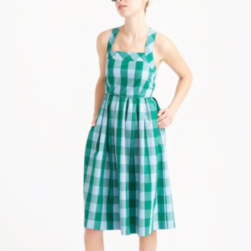 J. Crew Gingham Midi Dress